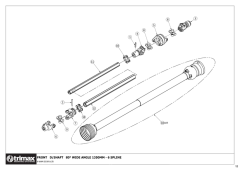 783 - X-WAM S5 - Front D/Shaft 80 Wide Angle 1350mm - 6 Spline